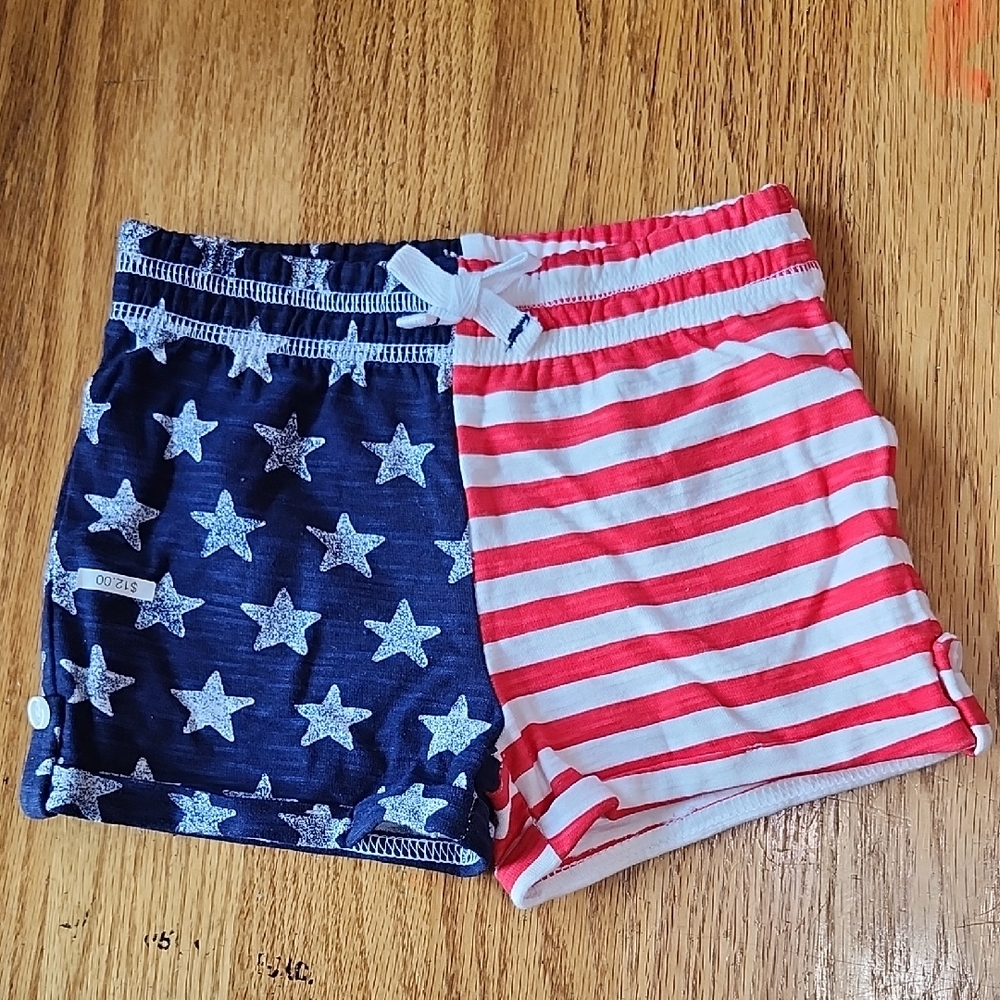 Patriotic Stars and Stripe Kids Shorts 18 months boy girl toddler red white blue